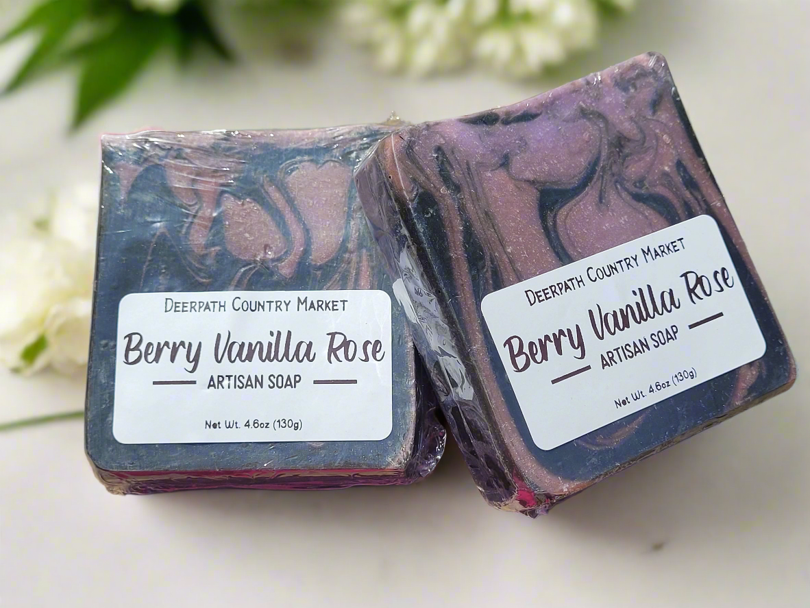 Berry Vanilla Rose Artisan Soap Bar