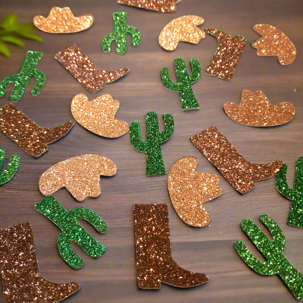 Rustic Country Western Glitter Confetti