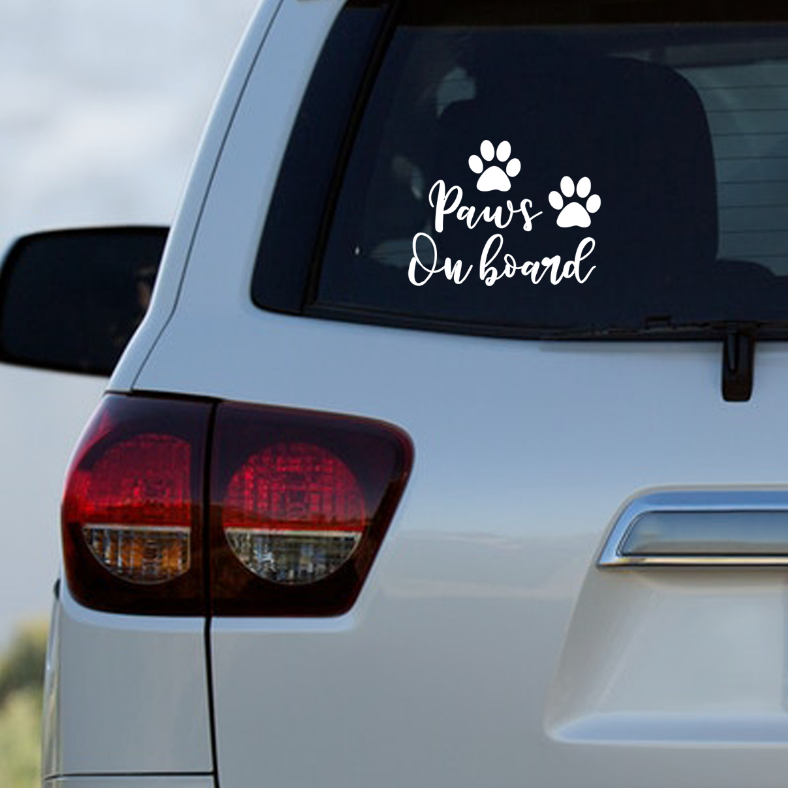 Paws On Board Car Decal