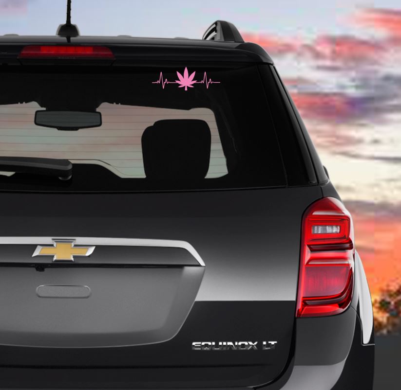 Weed Heartbeat Vinyl Decal